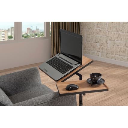 Mesa regulable GLEN 87x67 cm marrón/negro