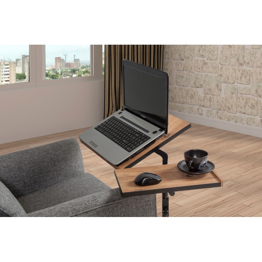 Mesa regulable GLEN 87x67 cm marrón/negro