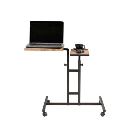 Mesa regulable GLEN 87x67 cm marrón/negro
