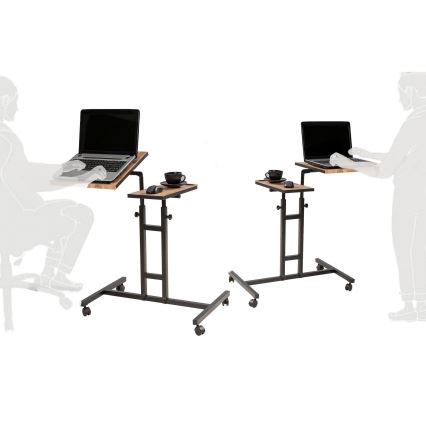 Mesa regulable GLEN 87x67 cm marrón/negro