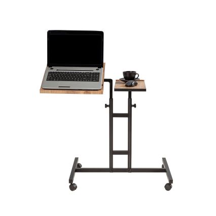Mesa regulable GLEN 87x67 cm marrón/negro