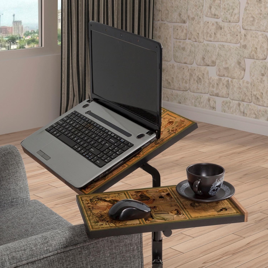 Mesa regulable GLEN 87x67 cm marrón/negro