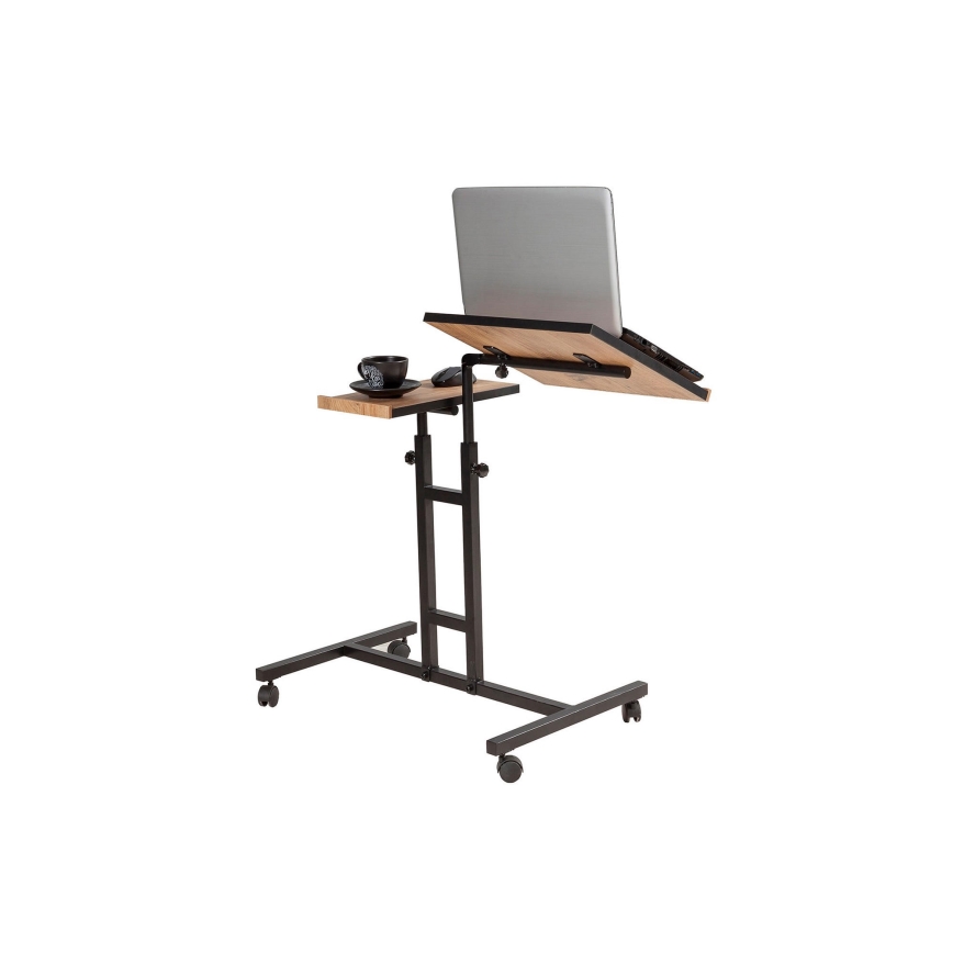 Mesa regulable GLEN 87x67 cm marrón/negro
