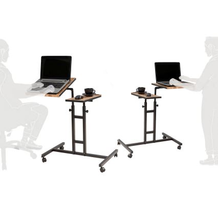 Mesa regulable GLEN 87x67 cm marrón/negro