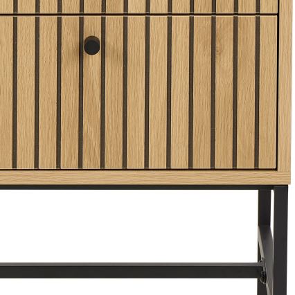 Mesilla de noche OLIVIA con cajones, roble