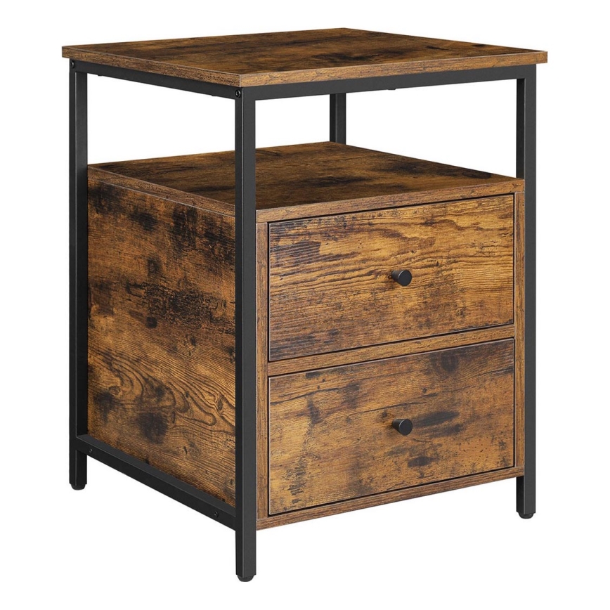 Mesita de noche ARIN marrón/negro