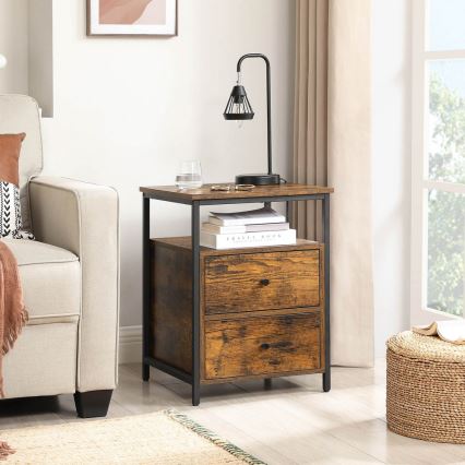 Mesita de noche ARIN marrón/negro