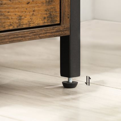 Mesita de noche ARIN marrón/negro