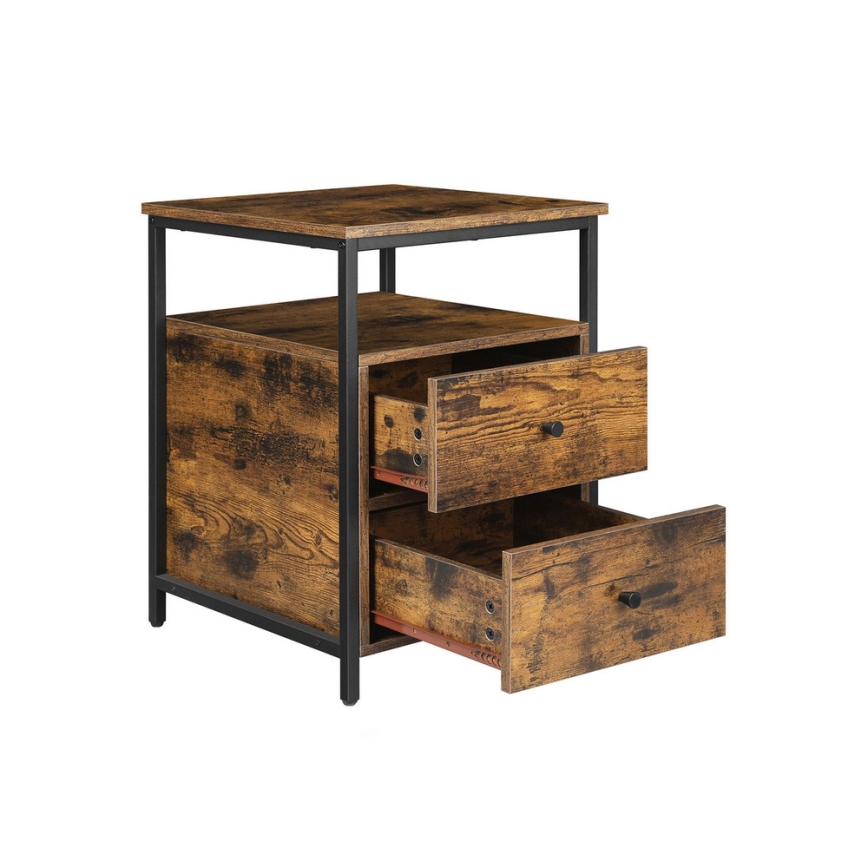 Mesita de noche ARIN marrón/negro