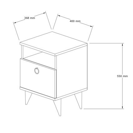 Mesita de noche BARLO 40 x 37 cm, marrón