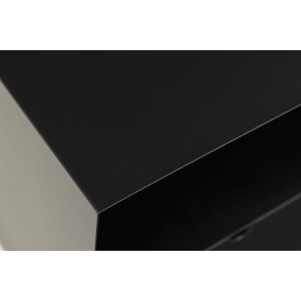 Mesita de noche BEKIM para montaje en pared, color negro