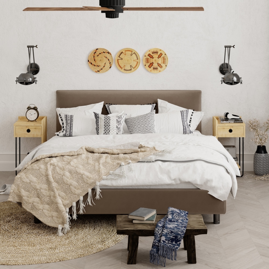 Mesita de noche CACTUS 60x29,5 cm beige/negro