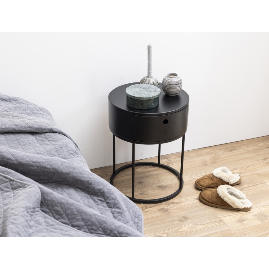 Mesita de noche COLUM negra