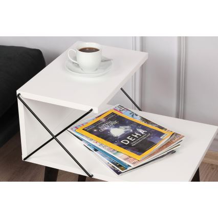 Mesita de noche CROSS 55x50 cm blanco