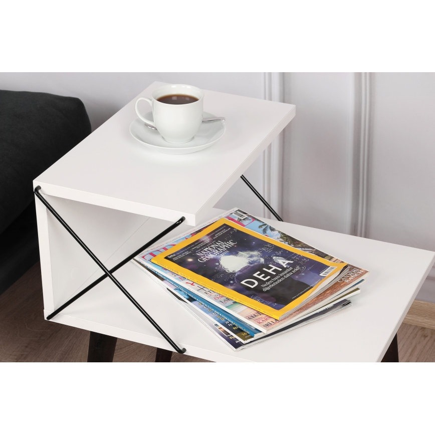 Mesita de noche CROSS 55x50 cm blanco