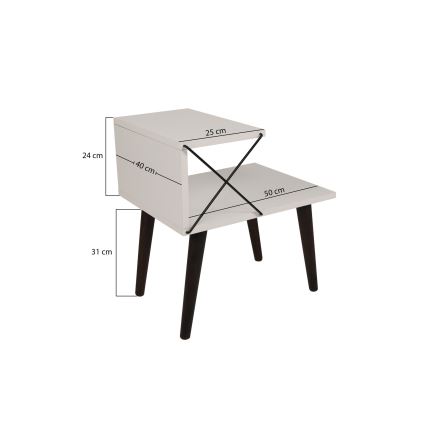 Mesita de noche CROSS 55x50 cm blanco