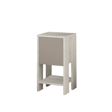Mesita de noche EMA 55x30 cm blanco/beige