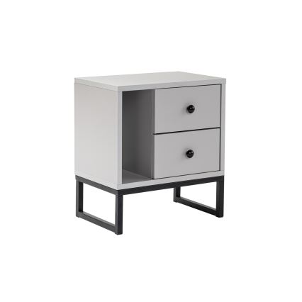Mesita de noche GLIMMER 50x45,2 cm gris/negro