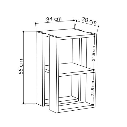 Mesita de noche LONIE 55x30 blanco