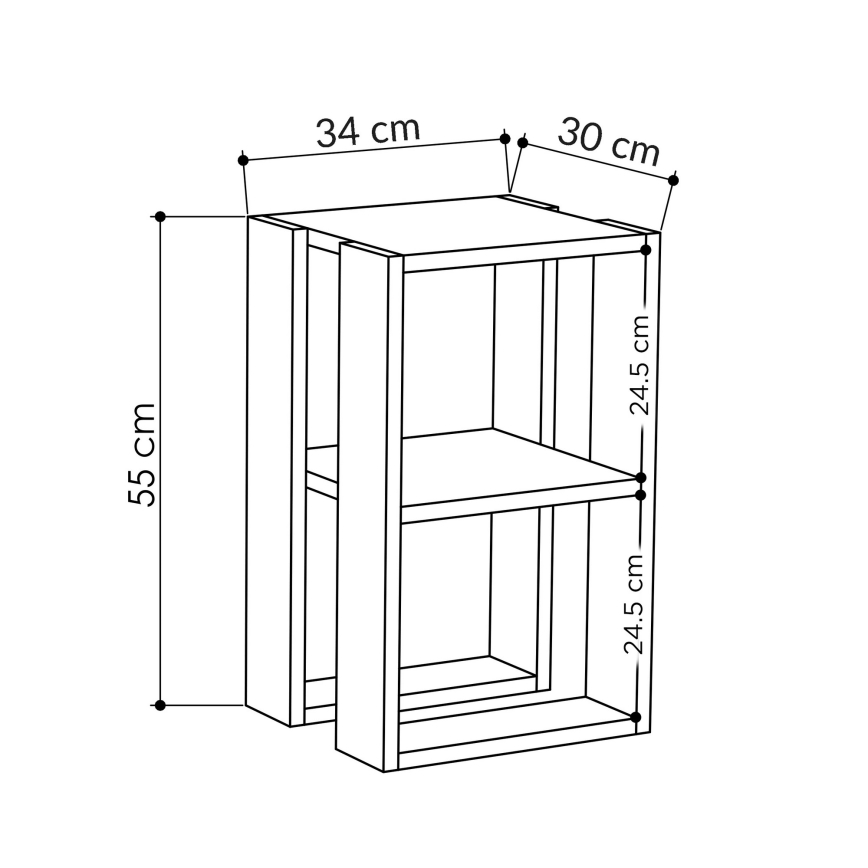 Mesita de noche LONIE 55x30 blanco