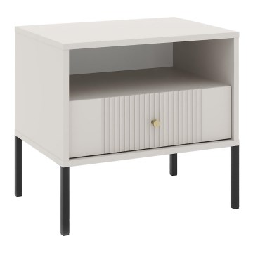 Mesita de noche LUE beige/negra