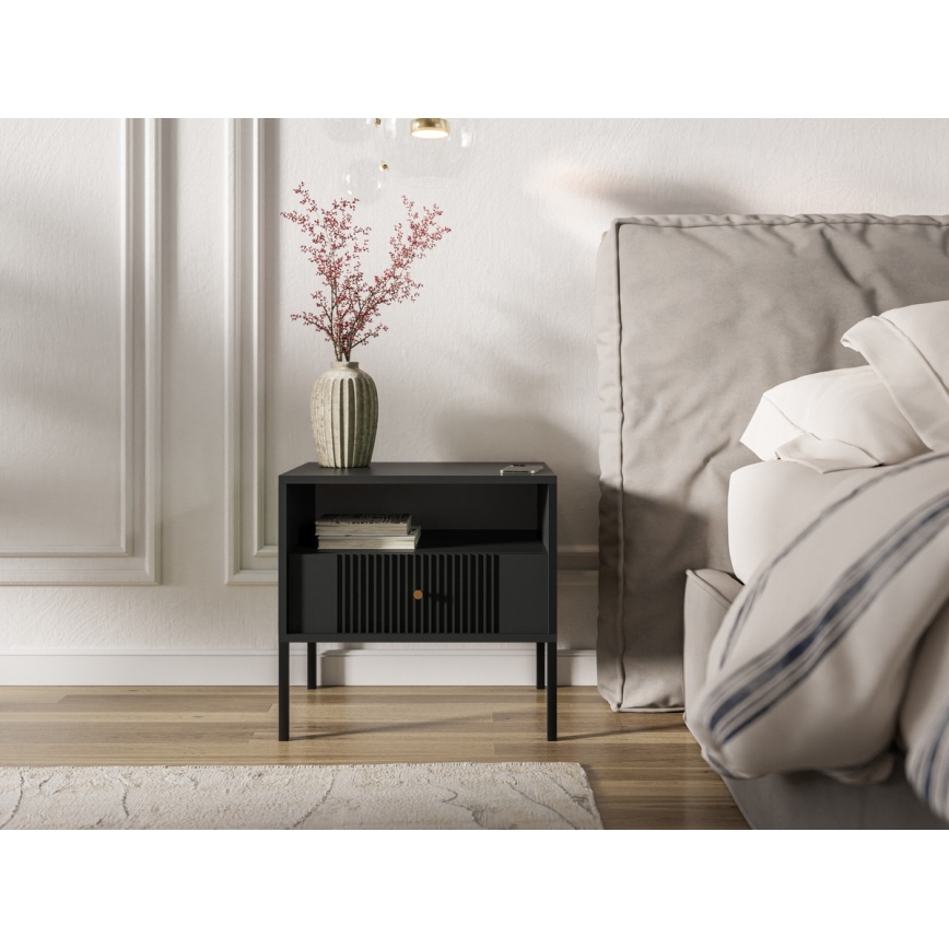 Mesita de noche LUE negra