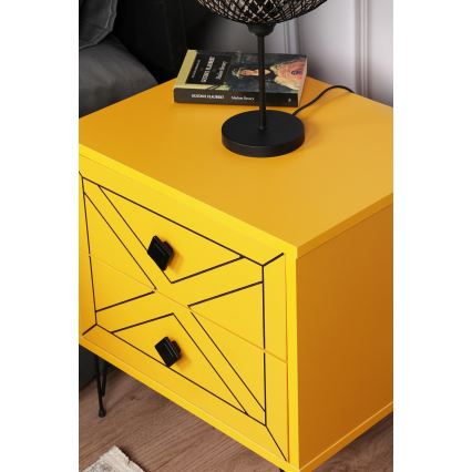 Mesita de noche LUNA 55x50 cm amarillo