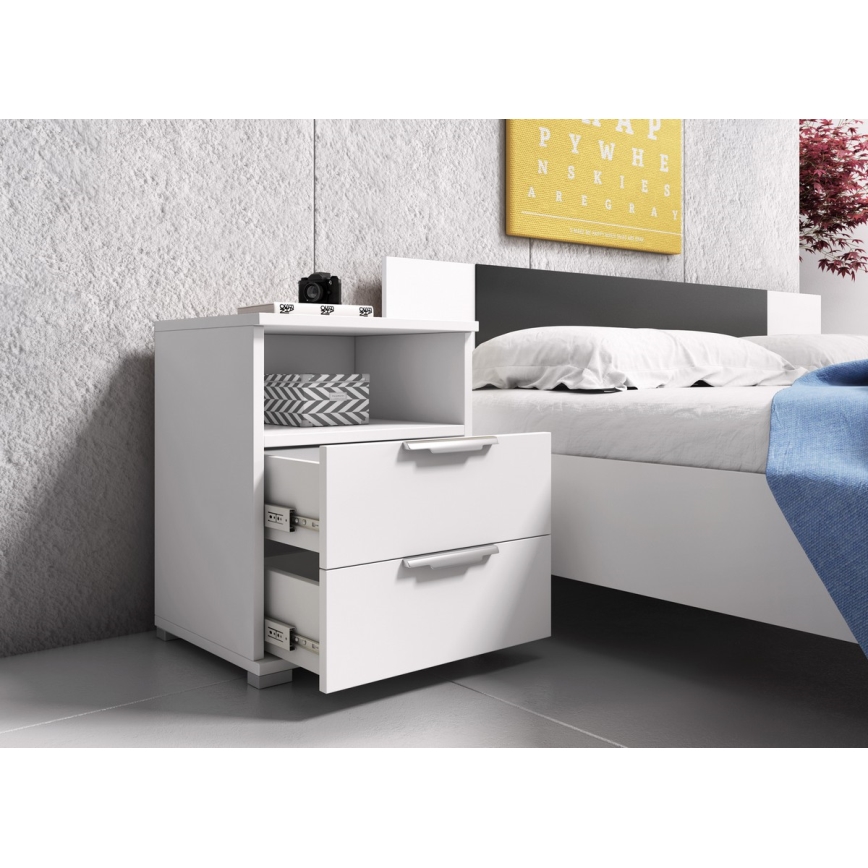 Mesita de noche NED blanca