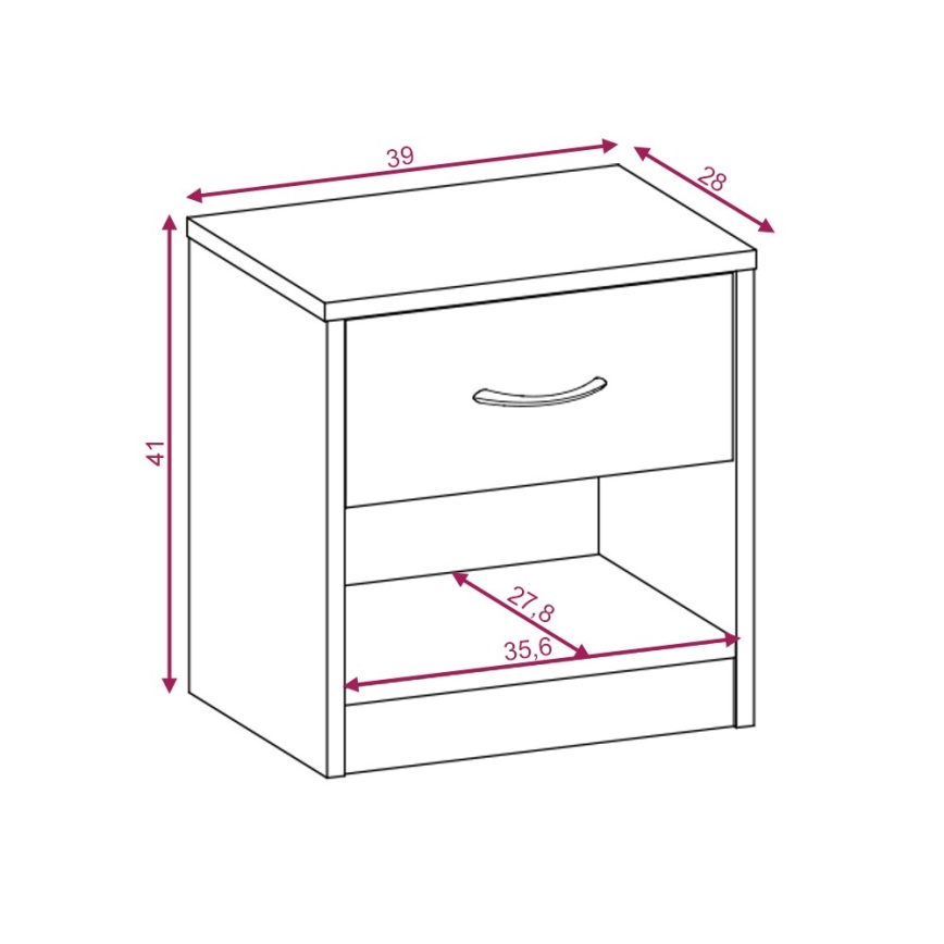 Mesita de noche NED blanca