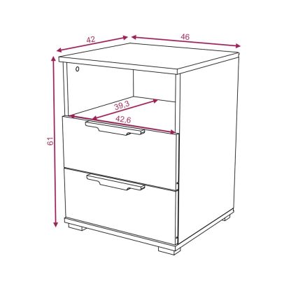 Mesita de noche NED roble Wotan