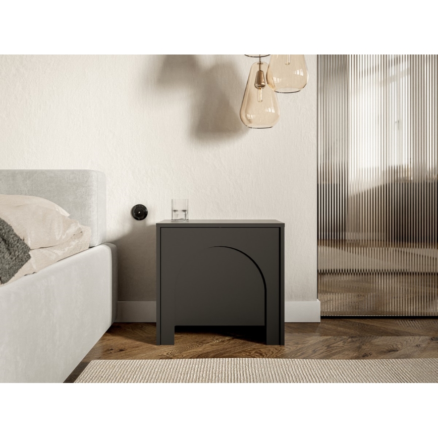 Mesita de noche NIO antracita