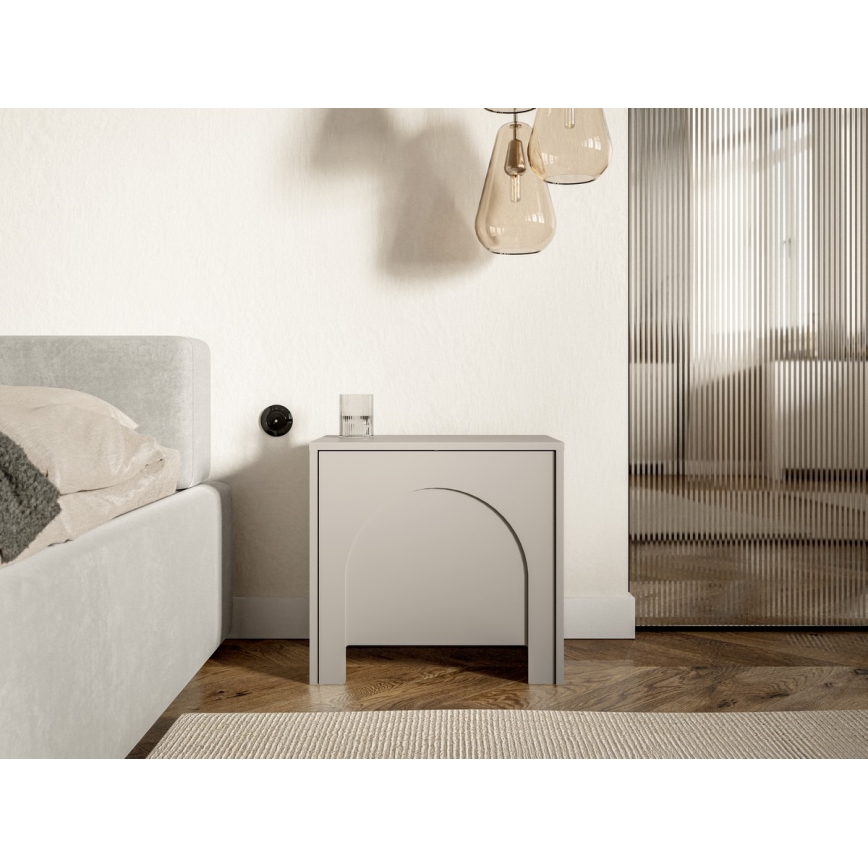 Mesita de noche NIO en cachemir/beige