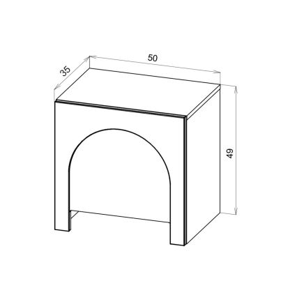Mesita de noche NIO en cachemir/beige
