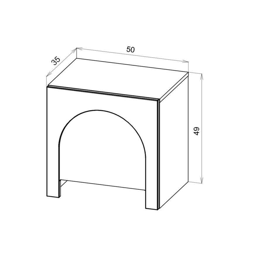 Mesita de noche NIO en cachemir/beige