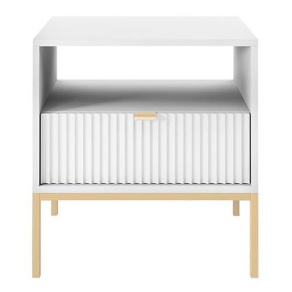 Mesita de noche NOVA 56x54 cm blanco/dorado