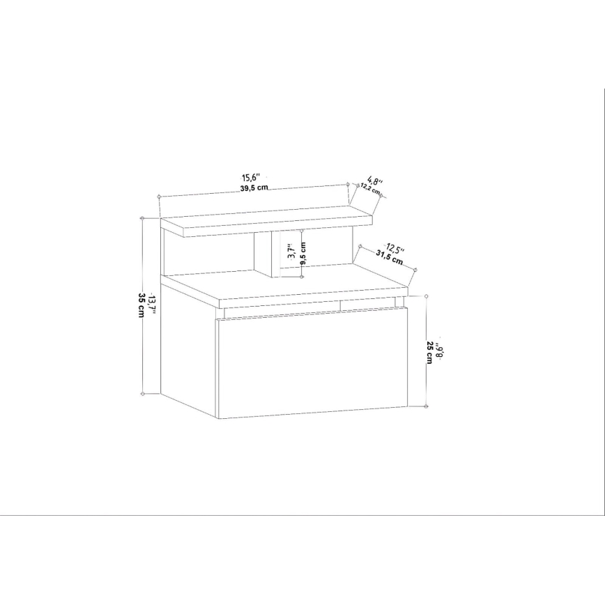 Mesita de noche NOVEN roble