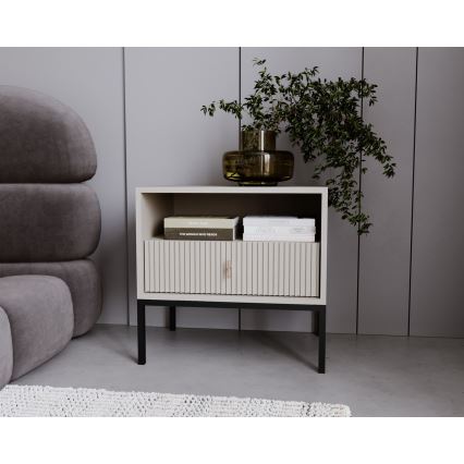 Mesita de noche SUE beige/cachemira