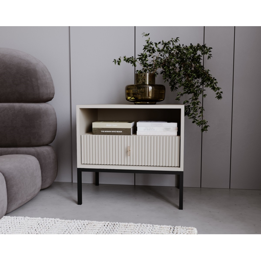 Mesita de noche SUE beige/cachemira