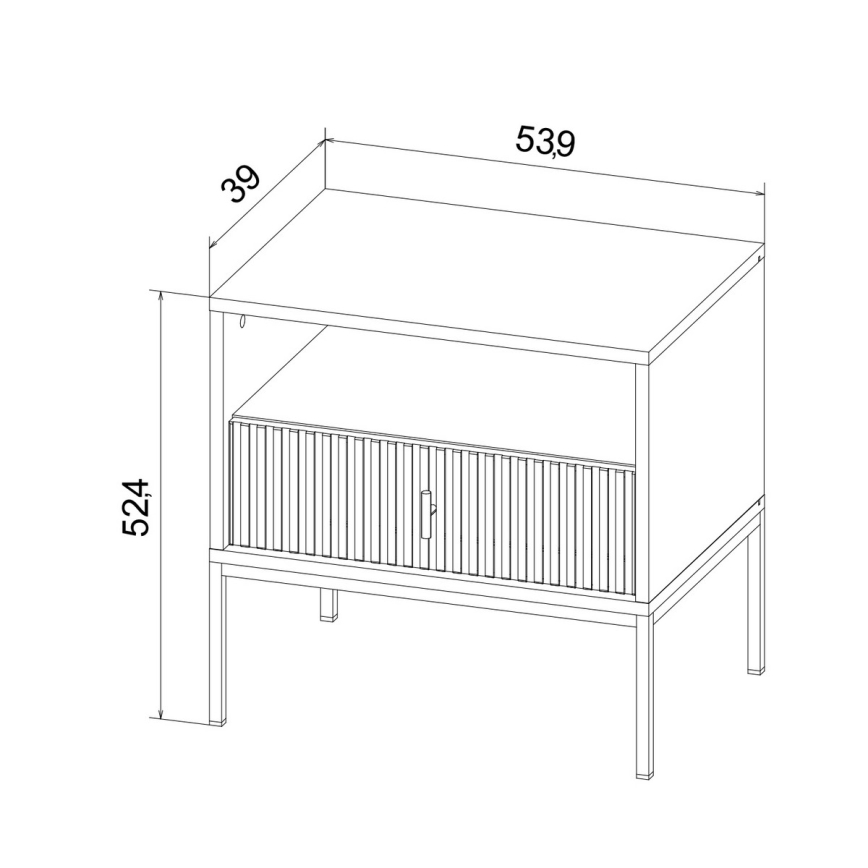 Mesita de noche SUE beige/cachemira