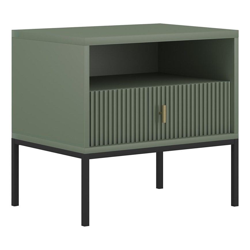 Mesita de noche SUE verde/negro
