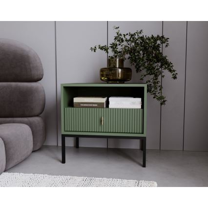 Mesita de noche SUE verde/negro