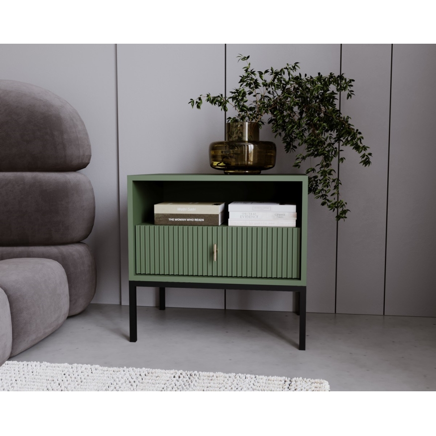 Mesita de noche SUE verde/negro