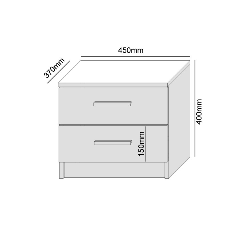 Mesita de noche TOD blanca