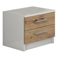 Mesita de noche TOD blanco/roble artisan