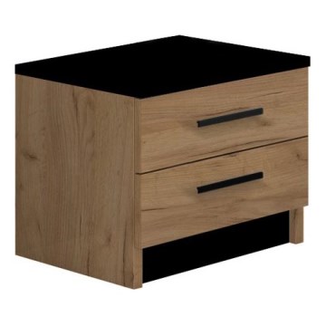 Mesita de noche TOD roble craft/negro