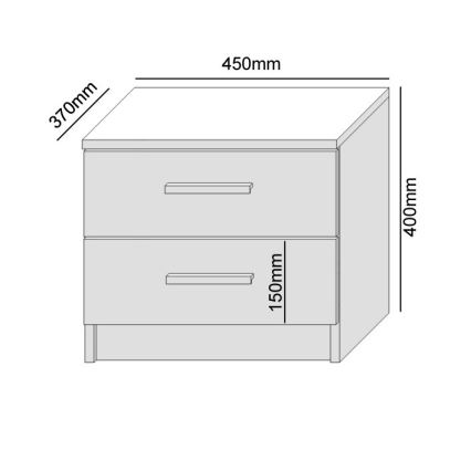 Mesita de noche TOD roble craft/negro
