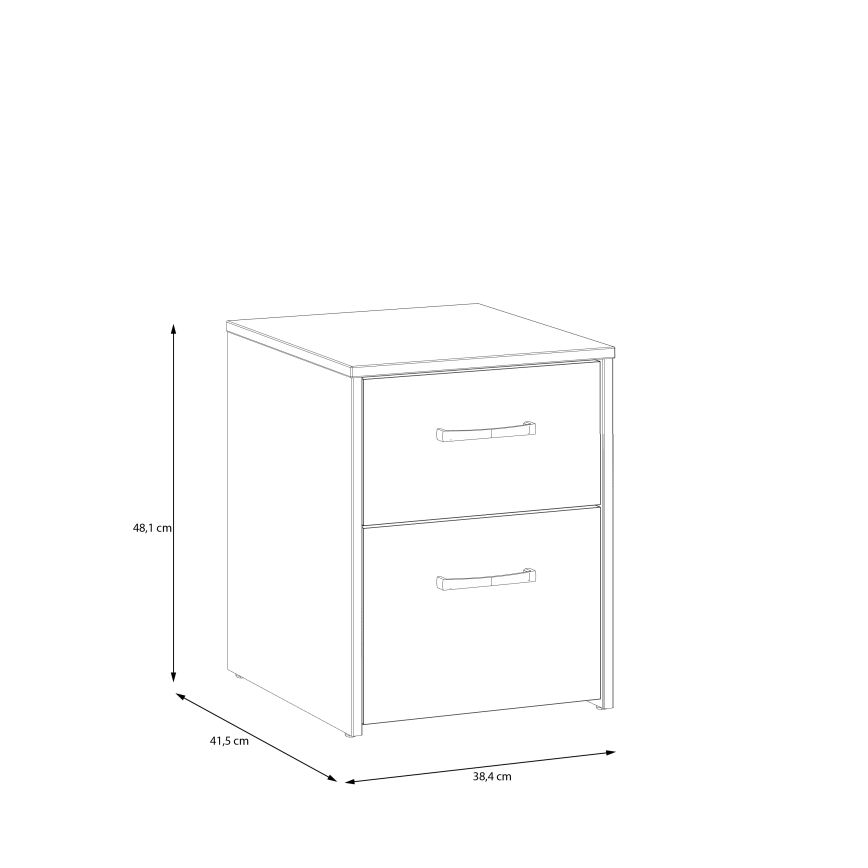 Mesita de noche URO roble artesanal/blanco