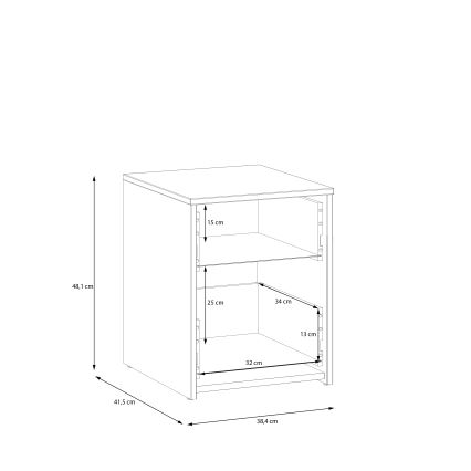 Mesita de noche URO roble artesanal/blanco