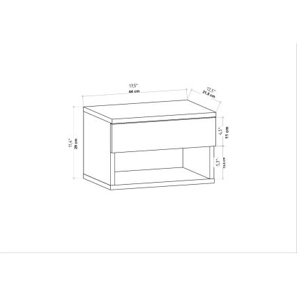 Mesita de noche VETRA antracita