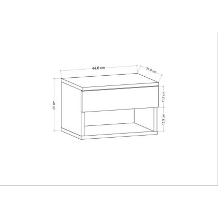 Mesita de noche VETRA blanca